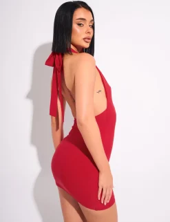 Flash Sale Tie Back Luxe Slinky Mini Dress Dresses
