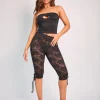 New Tie Detail Lace Capri Leggings Joggers & Leggings | Joggers & Leggings