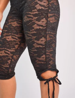 New Tie Detail Lace Capri Leggings Joggers & Leggings | Joggers & Leggings