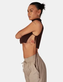 Best Sale Tie Side Roll Neck Crop Top Sculpt & Leisure | Kaiia The Label
