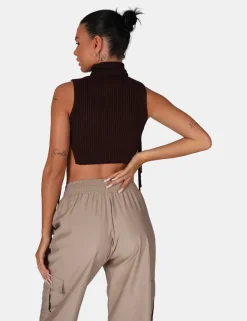 Best Sale Tie Side Roll Neck Crop Top Sculpt & Leisure | Kaiia The Label