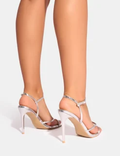 Cheap Tista Asymmetric Strap Heels Strappy Heels | Barely There Heels