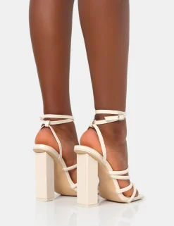 Best Tobi Patent Strappy Square Toe High Block Heels Strappy Heels | Square Toe Heels