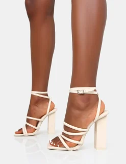 Best Tobi Patent Strappy Square Toe High Block Heels Strappy Heels | Square Toe Heels