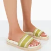 Shop Toile Sage Embroidered Print Slide Sandals Flats