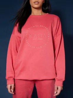 New Tonal Embroidery Sweatshirt Coral Sculpt & Leisure | Kaiia The Label