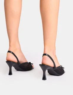 Hot Tosca Lace Detail Slingback Mid Heels Mid Heels | Mid Heels
