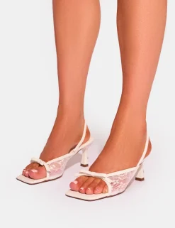 Outlet Tosca Lace Detail Slingback Mid Heels Mid Heels | Mid Heels