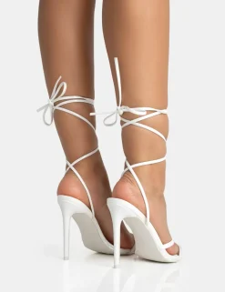Flash Sale Unapologetic Satin Barely There Gold Pointed Toe Stiletto Heels Barely There Heels | Lace Up Heels