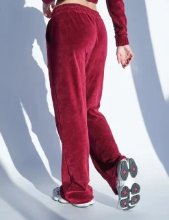 Outlet Velour Fla Trousers Cherry Sculpt & Leisure | Kaiia The Label