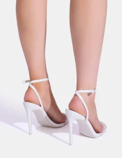 Online Velvetine Double Pearl Strap Barely There Stiletto Heels Barely There Heels | High Heels