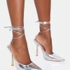 Fashion Verity Wide Fit Slingback Lace Up Pointed Court Stiletto Heels Wide Fit Heels | Wide Fit Heels
