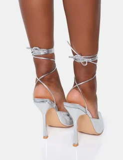Fashion Verity Wide Fit Slingback Lace Up Pointed Court Stiletto Heels Wide Fit Heels | Wide Fit Heels