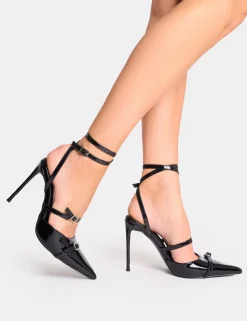 New Viper Three Strap Buckle Detail Court Heels Court Heels