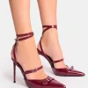 Cheap Viper Three Strap Buckle Detail Court Heels Court Heels