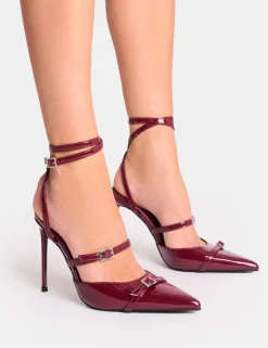 Cheap Viper Three Strap Buckle Detail Court Heels Court Heels