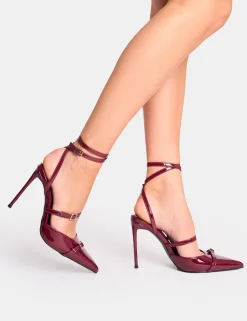 Cheap Viper Three Strap Buckle Detail Court Heels Court Heels
