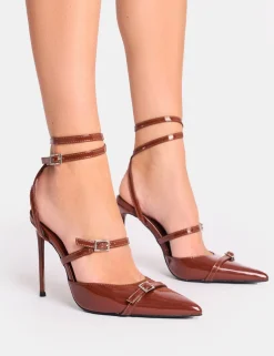 Best Sale Viper Three Strap Buckle Detail Court Heels Court Heels