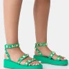 Cheap Wade Studded Strappy Platform Sandals Flats