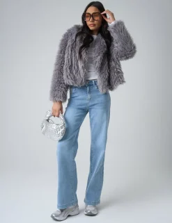 Fashion Wide Leg High Rise Denim Jeans Trousers