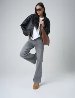 Clearance Wide Leg High Rise Denim Jeans Trousers