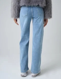 Fashion Wide Leg High Rise Denim Jeans Trousers
