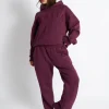 New Wide Leg Sweat Pants Deep Burgundy Sculpt & Leisure | Kaiia The Label