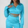 New Wrap Cropped Shirt Sculpt & Leisure | Kaiia The Label