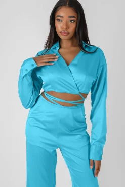 New Wrap Cropped Shirt Sculpt & Leisure | Kaiia The Label