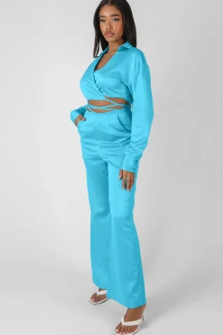New Wrap Cropped Shirt Sculpt & Leisure | Kaiia The Label