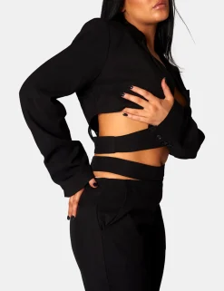 Sale Wrap Front Cropped Blazer Sculpt & Leisure | Kaiia The Label