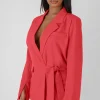 Cheap Wrap Waist Blazer Coral Sculpt & Leisure | Kaiia The Label