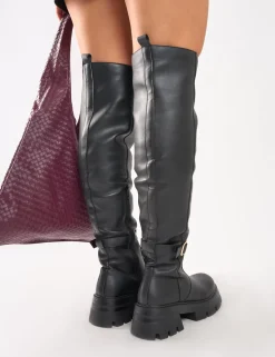 Online Zelda Pocket and Zip Detail Over the Knee Boots Over The Knee Boots | Long Boots