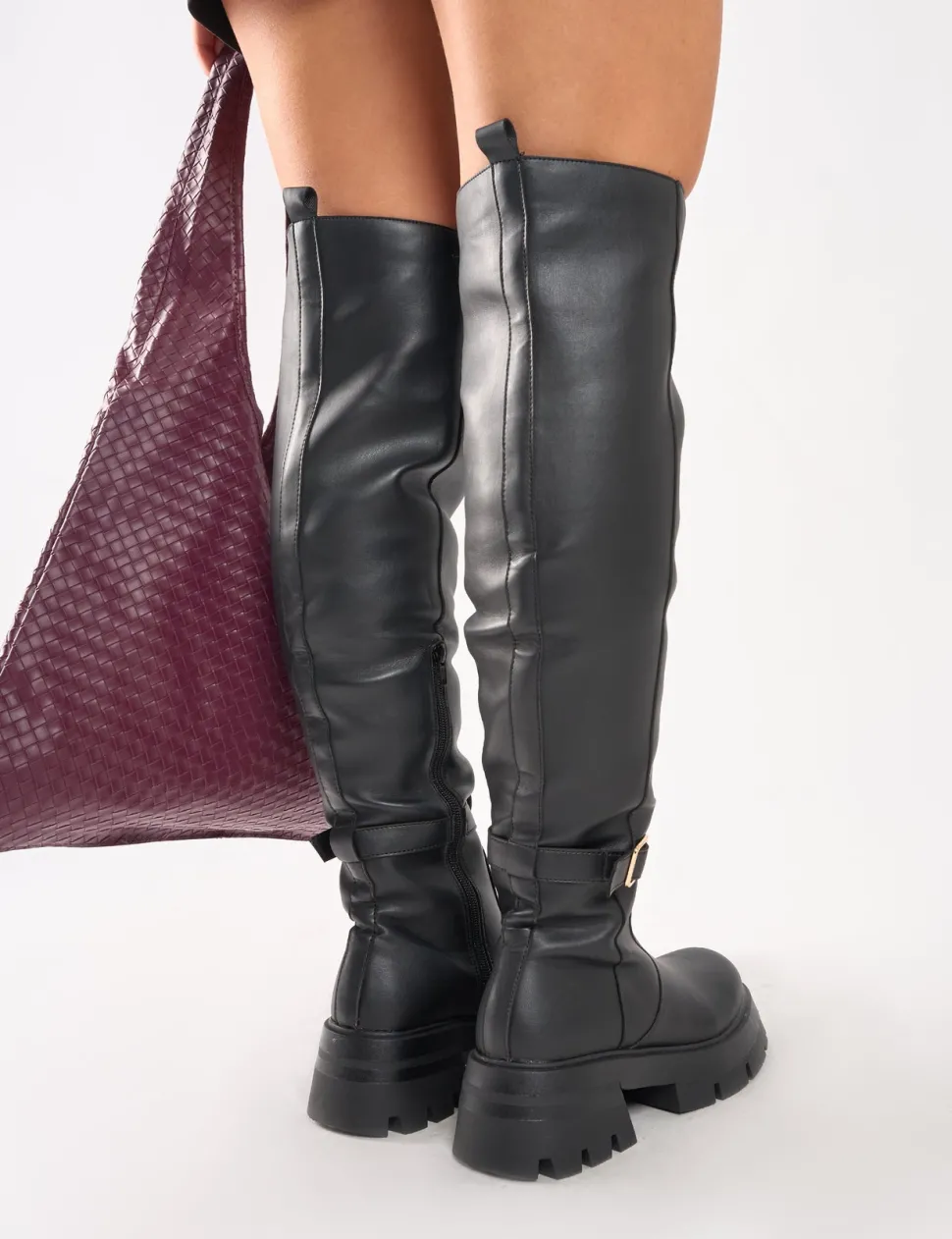 Online Zelda Pocket and Zip Detail Over the Knee Boots Over The Knee Boots | Long Boots