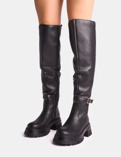 Online Zelda Pocket and Zip Detail Over the Knee Boots Over The Knee Boots | Long Boots