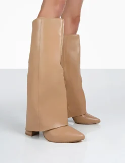 Flash Sale Zendaya Pointed Toe Knee High Block Boots Back In Stock | Heeled Boots