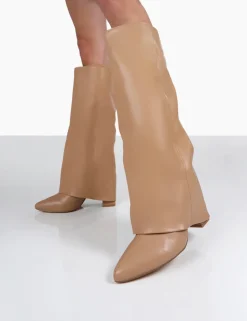 Flash Sale Zendaya Pointed Toe Knee High Block Boots Back In Stock | Heeled Boots