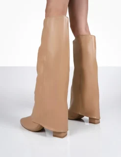Flash Sale Zendaya Pointed Toe Knee High Block Boots Back In Stock | Heeled Boots