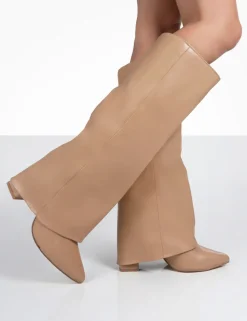 Flash Sale Zendaya Pointed Toe Knee High Block Boots Back In Stock | Heeled Boots