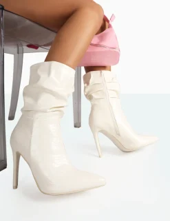 Online Zurich Patent Croc Stiletto Ankle Pointed Heeled Boots High Heels | Heeled Boots
